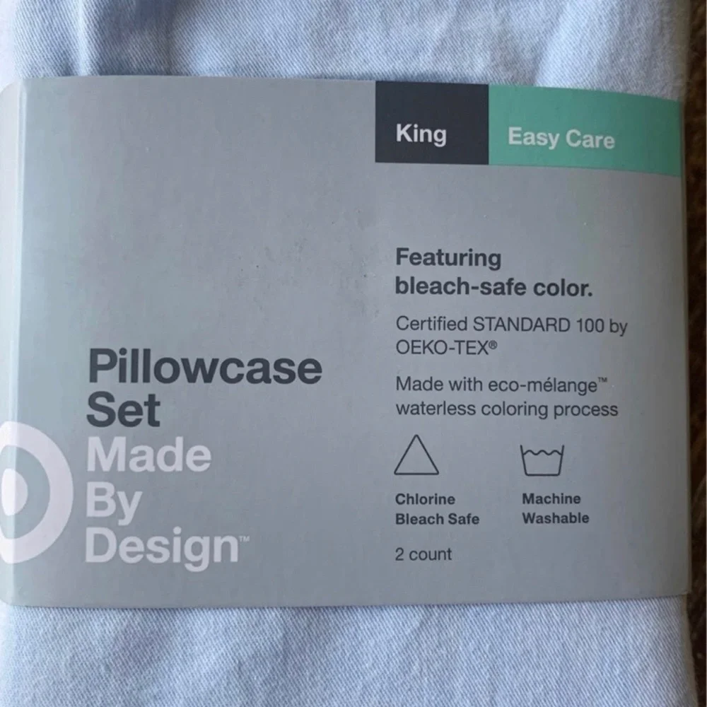 Target King easy care pillowcase set NWT
